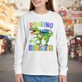 Roaring Into Kindergarten DinosaurRex Back To School Boys Performance Youth Long Sleeve Tee Roaring Into Kindergarten DinosaurRex Back To School Boys Performance Youth Long Sleeve Tee