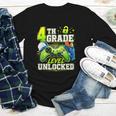 Back To School 4th Fourth Grade Level Unlocked Gamer Kid Youth Long Sleeve Tee