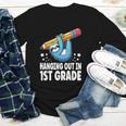 Back To School First Grade Sloth Hanging Out In 1st Grade Youth Long Sleeve Tee Back To School First Grade Sloth Hanging Out In 1st Grade Youth Long Sleeve Tee