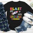 Blast Off Into First Grade Back To School Kids Rocket Space Youth Long Sleeve Tee