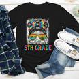 Bruh I'm In 5th Grade Back To School Messy Bun Tie Dye Headb Youth Long Sleeve Tee