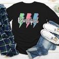 Checkered Principal Lightning Bolt Back To School Youth Long Sleeve Tee