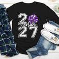 Class Of 2027 Cheer Purple Senior 2027 Back To School Youth Long Sleeve Tee Class Of 2027 Cheer Purple Senior 2027 Back To School Youth Long Sleeve Tee