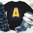 Cute Yellow School Pencil Alphabet Letter A Back To School Youth Long Sleeve Tee