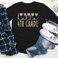 Hello 4th Grade Back To School Fourth Grade Vibes Heart Love Youth Long Sleeve Tee