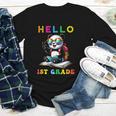 Hello First Grade Panda Lover Back To School Kids Boys Girls Youth Long Sleeve Tee