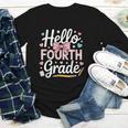 Hello Fourth Grade Back To School Girl Hearts Pink Bow Kids Youth Long Sleeve Tee Hello Fourth Grade Back To School Girl Hearts Pink Bow Kids Youth Long Sleeve Tee