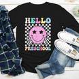 Hello Preschool Groovy Back To School Pre-K Team Girls Kids Youth Long Sleeve Tee