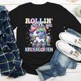 Kindergarten Back To School First Day Girls Rollin Unicorn Youth Long Sleeve Tee Kindergarten Back To School First Day Girls Rollin Unicorn Youth Long Sleeve Tee
