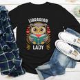Librarian Lady Library Cute Owl Back To School Women Girls Youth Long Sleeve Tee