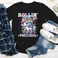 Preschool Back To School First Day Girls PreK Rollin Unicorn Youth Long Sleeve Tee