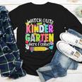 Watch Out Kindergarten Here I Come Kinder Back To School Youth Long Sleeve Tee Watch Out Kindergarten Here I Come Kinder Back To School Youth Long Sleeve Tee