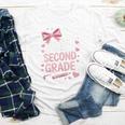 Back To School Cute Pink Coquette Girls Hello Second Grade Youth Long Sleeve Tee