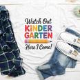 Back To School Watch Out Kindergarten Here I Come Kids Youth Long Sleeve Tee