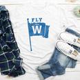 Fly The W Chicago Baseball Winning Flag Distressed Premium Tri-Blend Youth Long Sleeve Tee Fly The W Chicago Baseball Winning Flag Distressed Premium Tri-Blend Youth Long Sleeve Tee