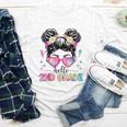 Hello 2nd Grade Messy Bun Back To School First Day Girl Kids Youth Long Sleeve Tee Hello 2nd Grade Messy Bun Back To School First Day Girl Kids Youth Long Sleeve Tee