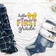 Hello First Grade For Girls Boys Cute Back To School Pencil Youth Long Sleeve Tee Hello First Grade For Girls Boys Cute Back To School Pencil Youth Long Sleeve Tee