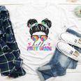 Hello First Grade Shirt Messy Bun Tie Dye Back To School Youth Long Sleeve Tee