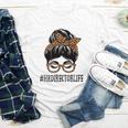 HR Director Leopard Messy Bun Appreciation Back To School Performance Youth Long Sleeve Tee