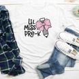 LiL Miss Pre-K Girls Coquette Bow Gingham Bow Back To School Youth Long Sleeve Tee