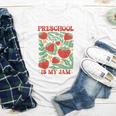 Preschool Is My Jam Boho Floral Strawberry Back To School Youth Long Sleeve Tee