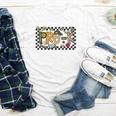 Retro Checkered Back To School Pre K Dude Cute Kid Preschool Youth Long Sleeve Tee