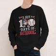 100 Days Of School Dabbing Baseball Hit Student Kids Boys Youth Long Sleeve Tee