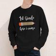 1st Grade Here I Come Leopard Pencil Back To School Student Youth Long Sleeve Tee