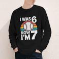 I Was 6 Now Im 7 Baseball Birthday Age 7 Youth Long Sleeve Tee