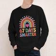 67 Days Smarter Rainbow For Back To School Kids Youth Long Sleeve Tee