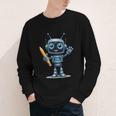 Back To School 2025 Robot Pencil For Kids Youth Long Sleeve Tee