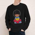 Back To School Afro African American Boy Student Youth Long Sleeve Tee