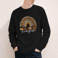 Back To School Wild About Kindergarten Leopard Rainbow Youth Long Sleeve Tee