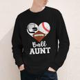 Ball Aunt Heart Football Baseball Hockey Game Day Youth Long Sleeve Tee