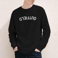 BaseballSoftball Upside Down Outfield Youth Long Sleeve Tee