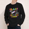 Blast Off Into First Grade Back To School Kids Rocket Space Youth Long Sleeve Tee