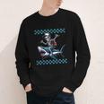 Boys Skeleton Riding a Shark Back To School Youth Long Sleeve Tee