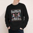 Christmas Baseball Bats Catcher Mitts Holiday Tee Youth Long Sleeve Tee