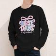 Coquette Bow Happy First Day Of School Back To School Retro Youth Long Sleeve Tee