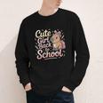 Cute Girl Back To School Capybara First Day Of School Kids Youth Long Sleeve Tee