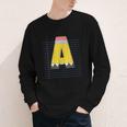 Cute Yellow School Pencil Alphabet Letter A Back To School Youth Long Sleeve Tee