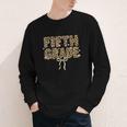 Fifth Grade Leopard Coquette Bow Back To School Women Girls Youth Long Sleeve Tee