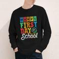 Happy First Day Of School Pupil Kids Grade Back To School 1 Youth Long Sleeve Tee