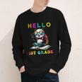 Hello First Grade Panda Lover Back To School Kids Boys Girls Youth Long Sleeve Tee