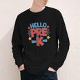 Hello Pre-K Preschool Squad Spider Back To School First Day Youth Long Sleeve Tee