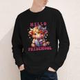 Hello Preschool Cute Highland Cow Lover Back To School Youth Long Sleeve Tee Hello Preschool Cute Highland Cow Lover Back To School Youth Long Sleeve Tee