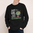Just a Girl Who Loves Geography Back To School Kids Girls Youth Long Sleeve Tee