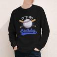 Kids 8th Baseball Birthday Party Boys Sport Fan 8 Years Old Youth Long Sleeve Tee