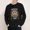 Librarian Lady Library Cute Owl Back To School Women Girls Youth Long Sleeve Tee