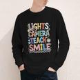 Lights Camera Teach Smile Back To School Awesome Learners Youth Long Sleeve Tee